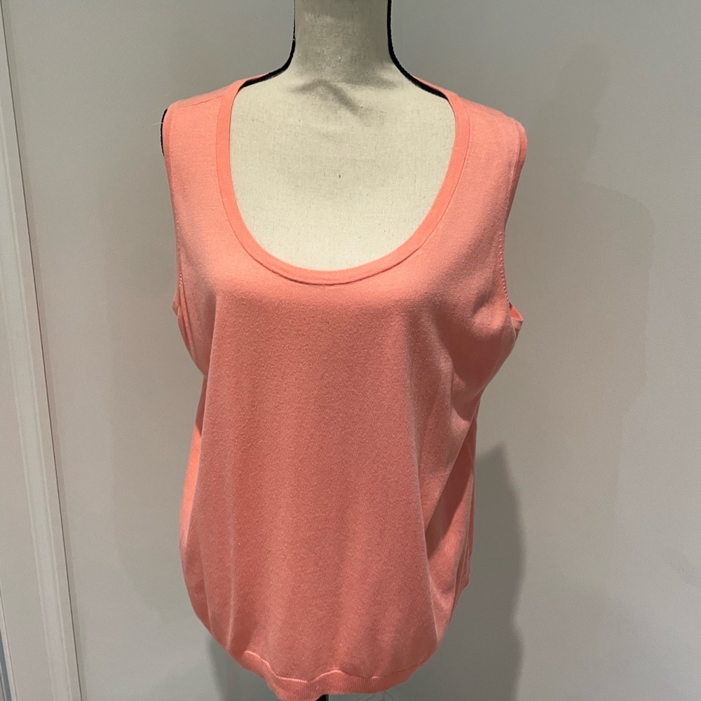 Talbots Peach Shell And Matching Scalloped Trim C… - image 2